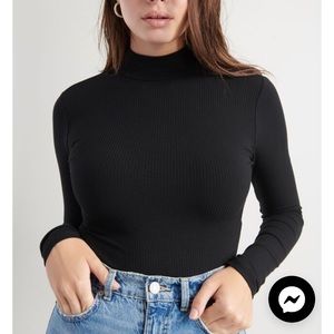 Garage Open Back Mock Neck Bodysuit